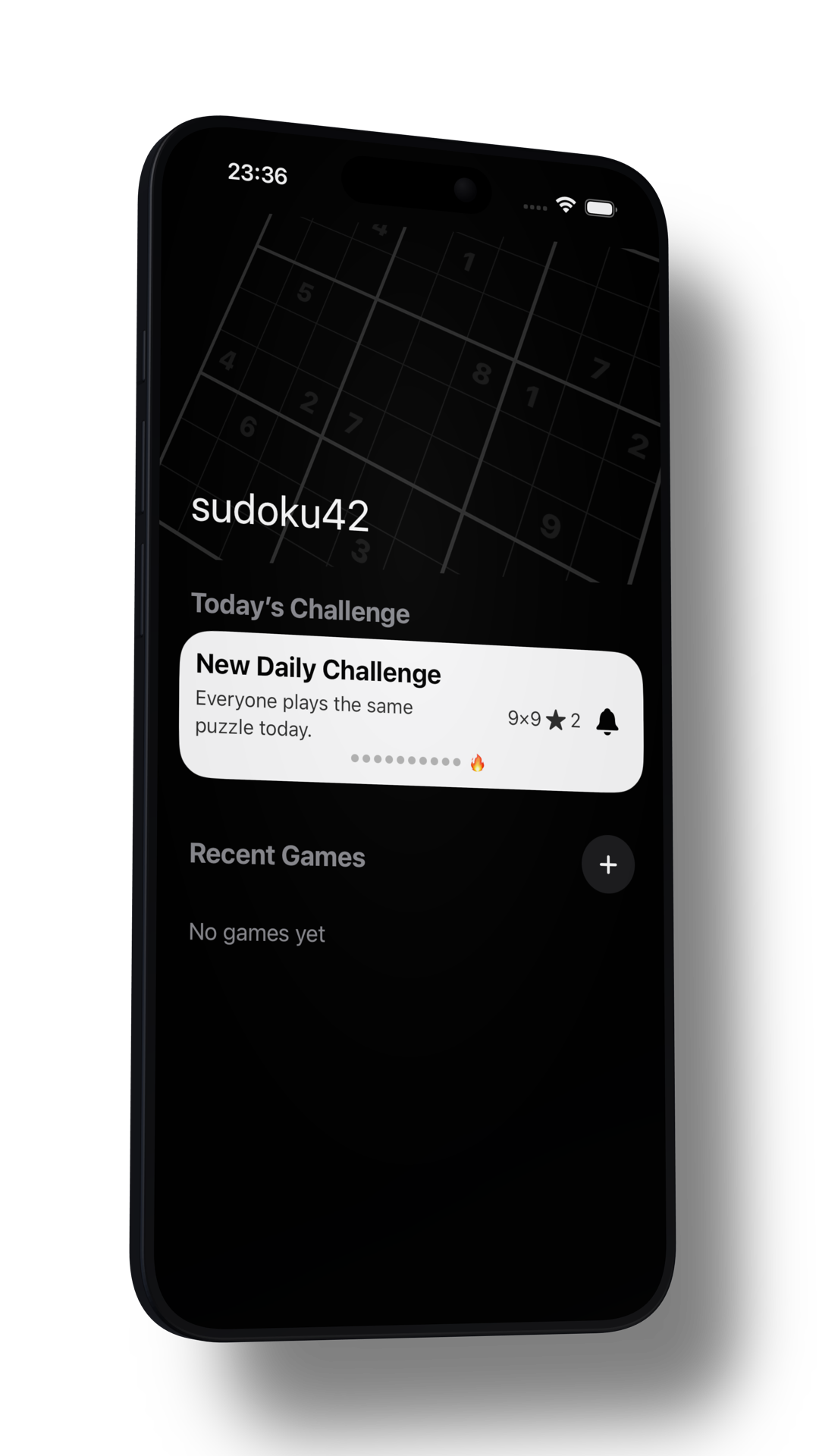 sudoku42 home screen showing a new daily challenge